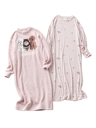 GELATO PIQUE|Dog Trio Maxi Long Sleeve Loungewear Dress
