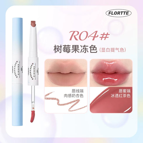 FLORTTE | Rainbow Bubble Dual-Ended Lip Liner & Lip Glaze