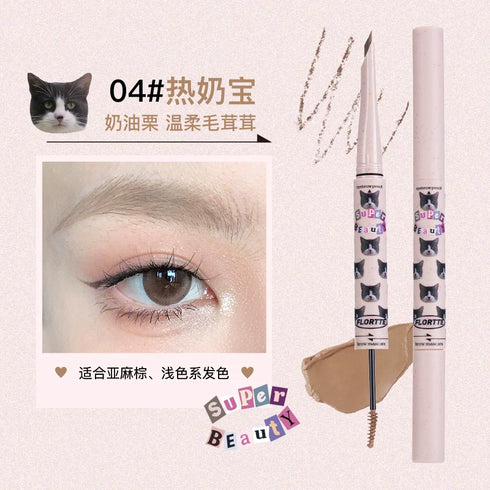 FLORTTE | Super Beauty Dual-Ended Blade Eyebrow Pencil & Mascara