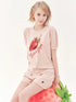 GELATO PIQUE | Strawberry Jacquard Short-Sleeve Pullover & Shorts Loungewear Set Pink