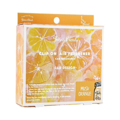 JOHN'S BLEND | Clip-On Air Freshener Car Fragrance Musk Orange Scent