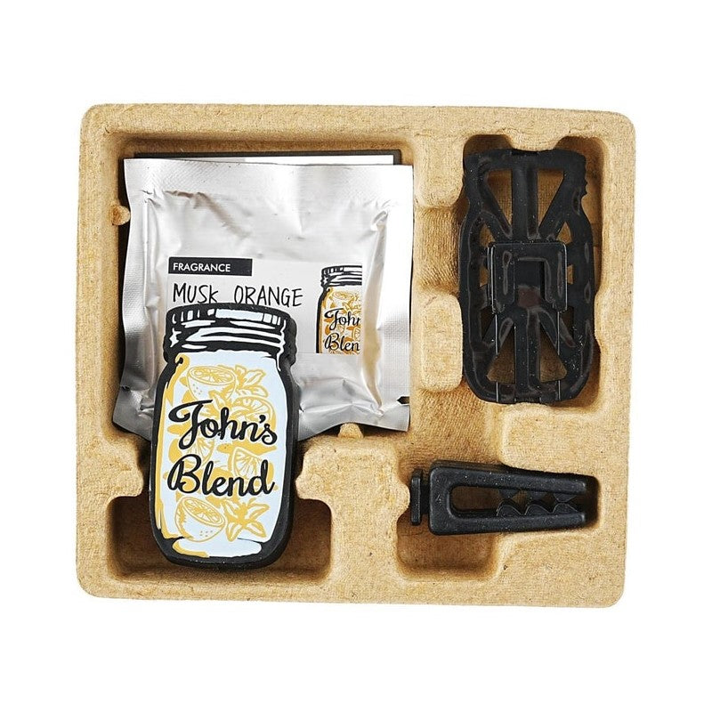JOHN'S BLEND Clip-On Air Freshener Car Fragrance Musk Orange