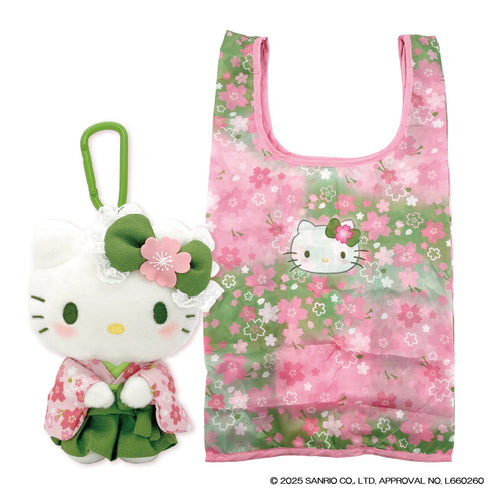 SANRIO | HelloKitty Matcha Kimono Mascot Keychain with Eco-Bag