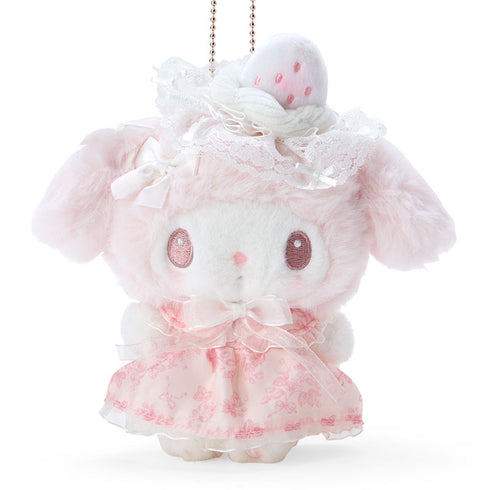 SANRIO | White Strawberry Tea Time My Melody Plush Keychain