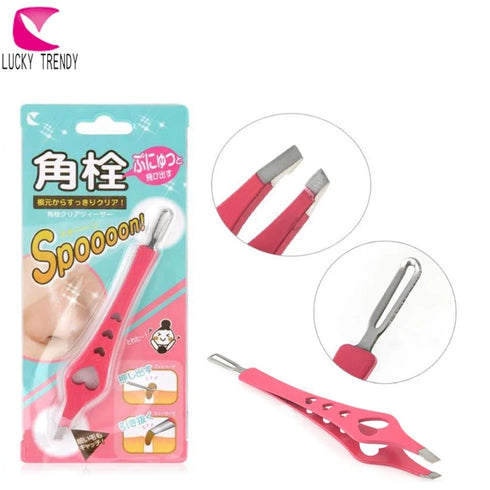 LUCKY TRENDY|Corner Clip Blackhead Acne Hole Whitehead Dual-Purpose Tweezer