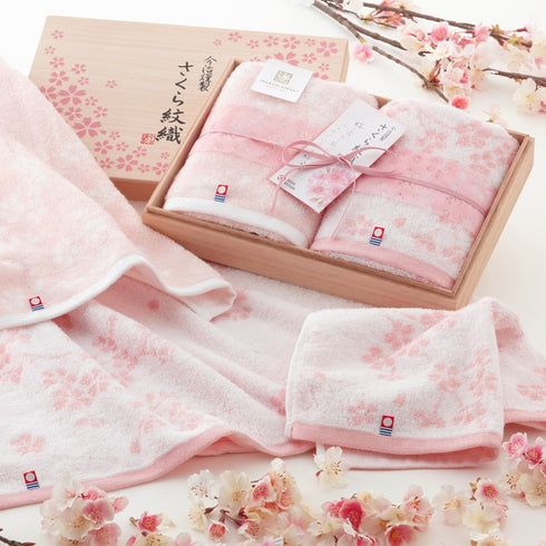 IMABARI KINSEI | Sakura Monori Bath & Face Towel Gift Set
