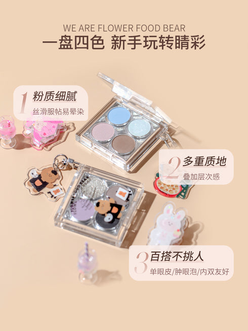 FLORTTE | Flower Food Bear 4-Color Eyeshadow Palette
